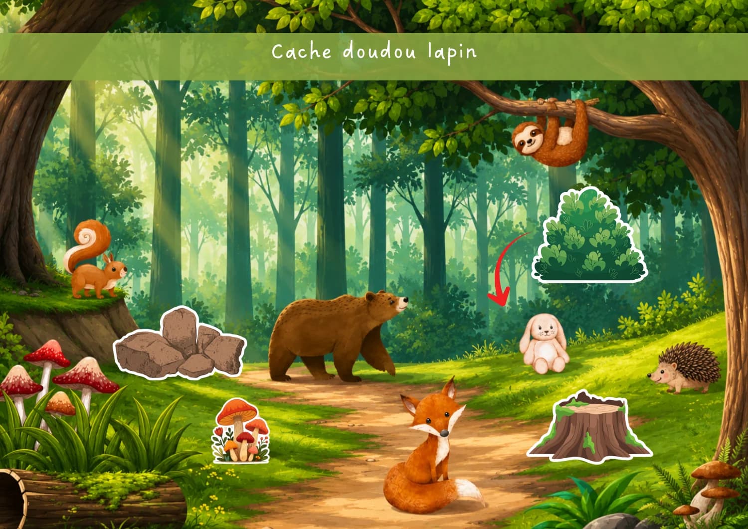 Cache doudou lapin